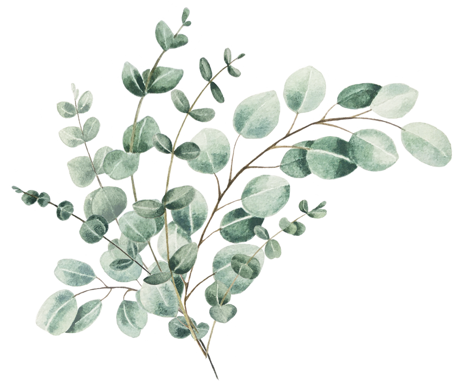 Watercolor greenery eucalyptus bouquet